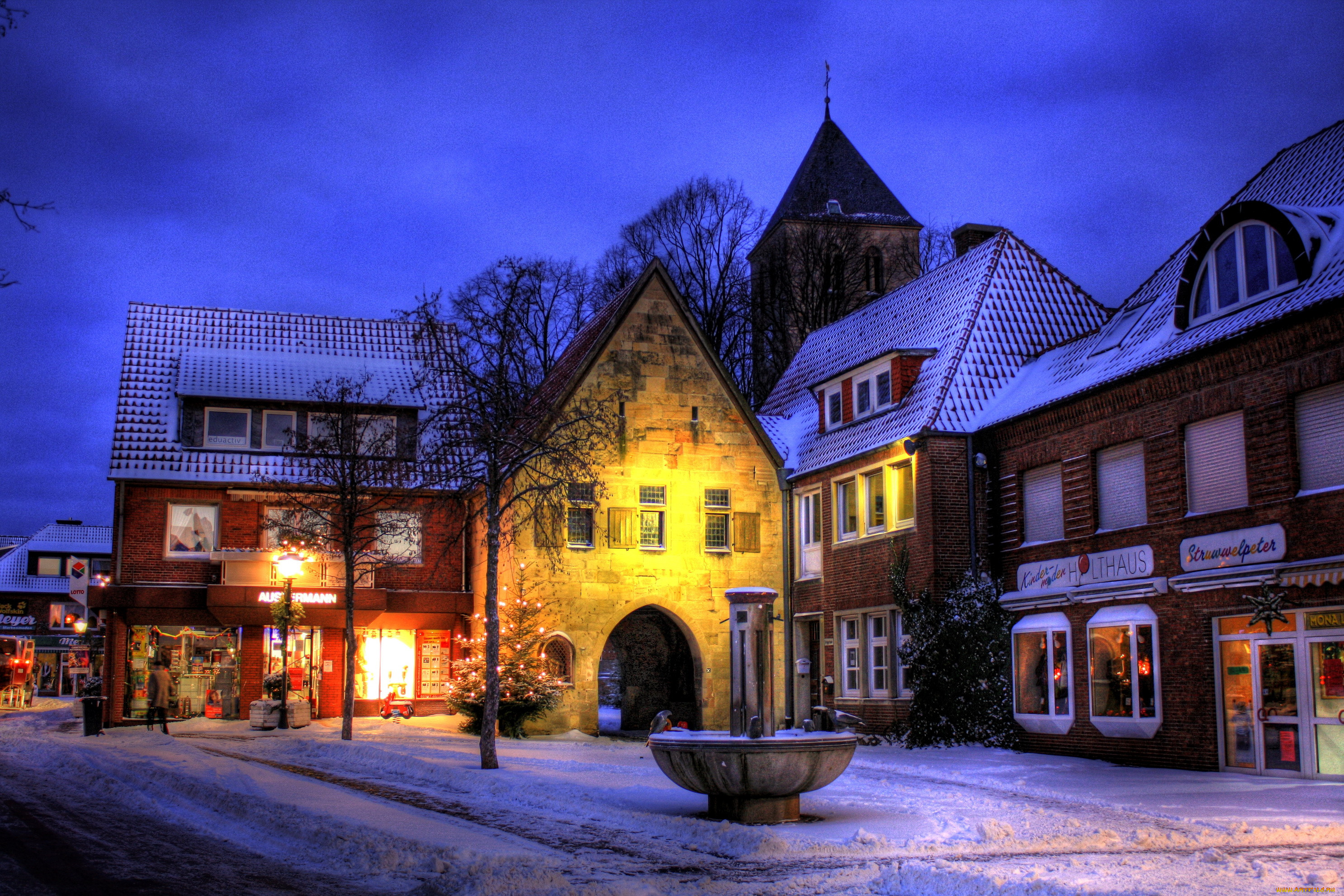 Германия Ротенбург Таун зима